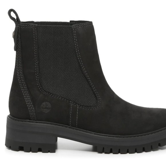 Timberland Courmayeur Valley Chelsea Black Ankle Short Boots Bootie Shoes 6 NEW - Picture 2 of 5